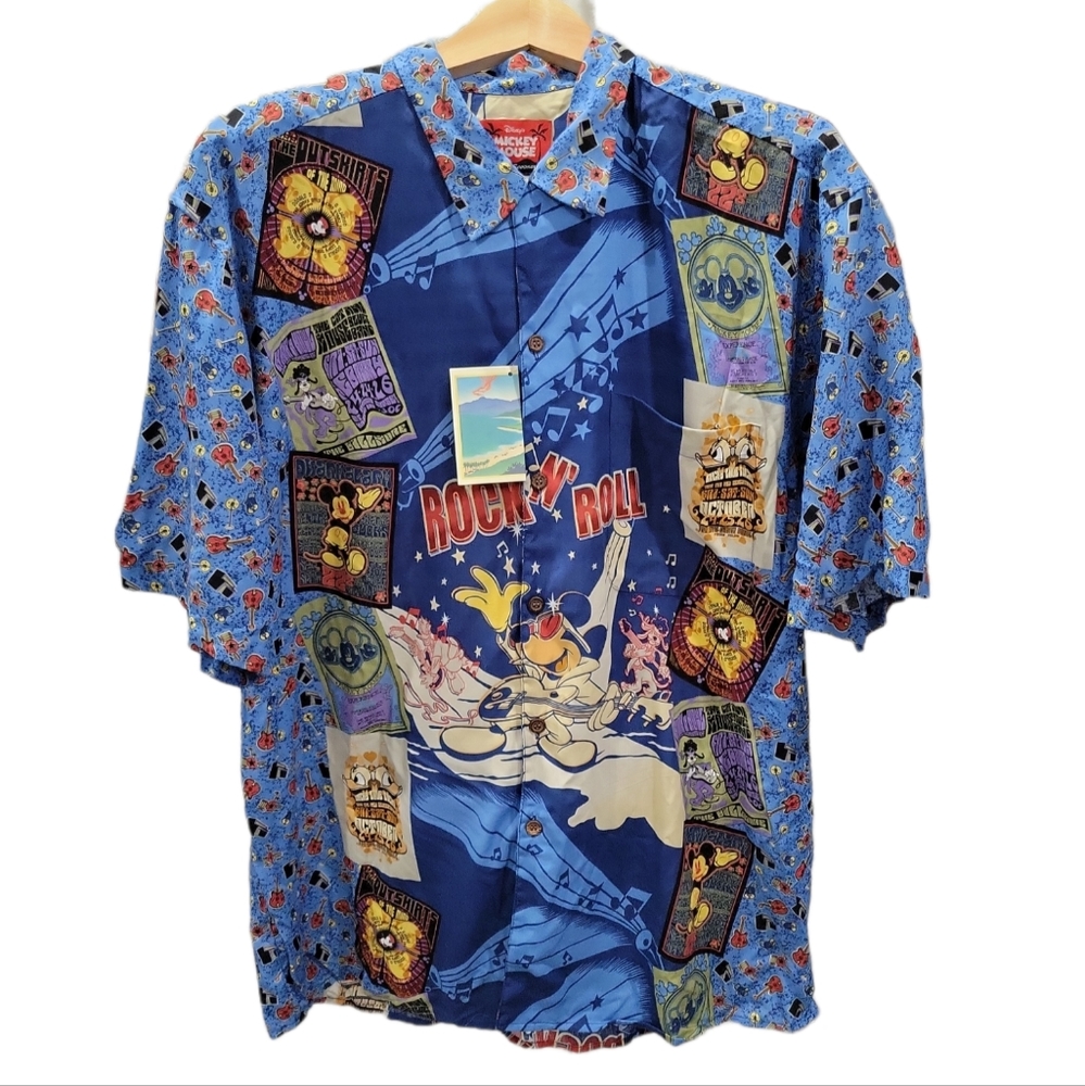 New With Tags! Disney Mickey Mouse Reyn Spooner Hawaiian Shirt Size Large
